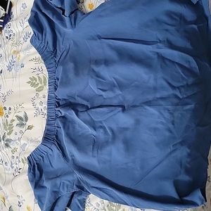 Blue off shoulder blouse
